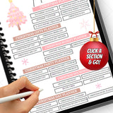 Christmas Digital Planner Holiday Gift Tracker Budget Planner Christmas Wish List Gift for Mom Festive Task Manager Card Organizer Holiday