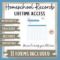 Homeschool Reporting Forms Set | Printable Report Cards, Progress Reports & Trackers for Compliance and State Record Keeping