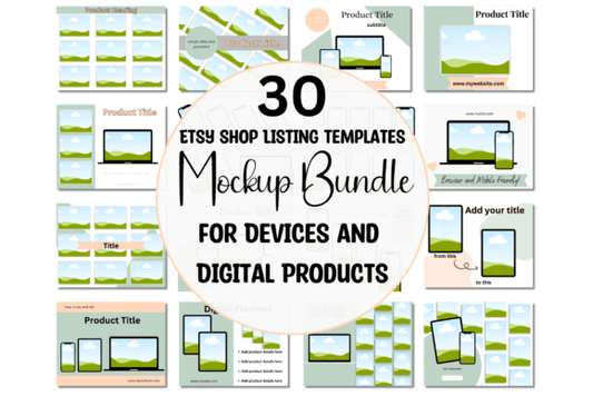 30 Mockups for Etsy Digital Listings PLR MRR Digital Products from Grit Ground