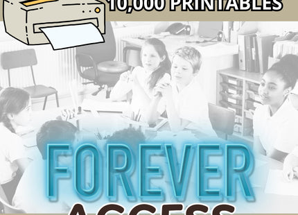 Mega Education Vault 10,000+ Printables for Parents | Teachers | Classroom Worksheets | Kids Activities | Instant Download & Lifetime Access