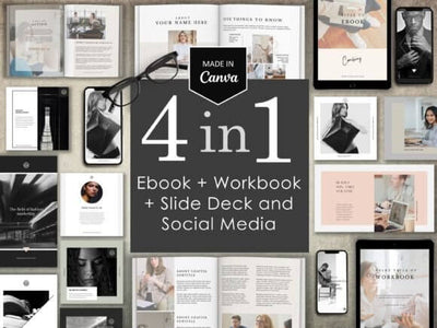 4 in 1 Coaching Template BUNDLE for Canva PLR MRR Digital Products from Grit Ground