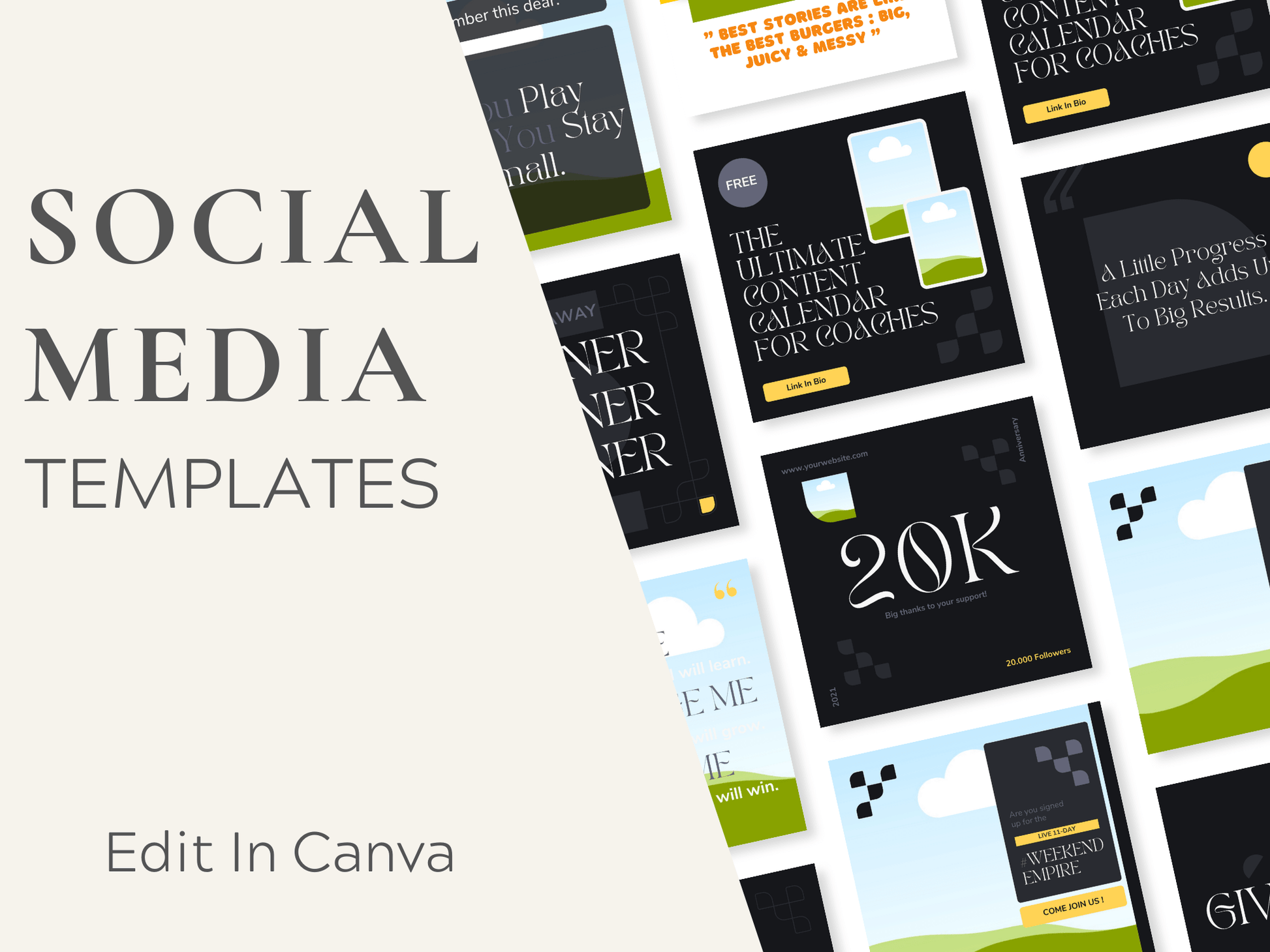 Coaching Canva Instagram Post Template PLR MRR Digital Products from Grit Ground