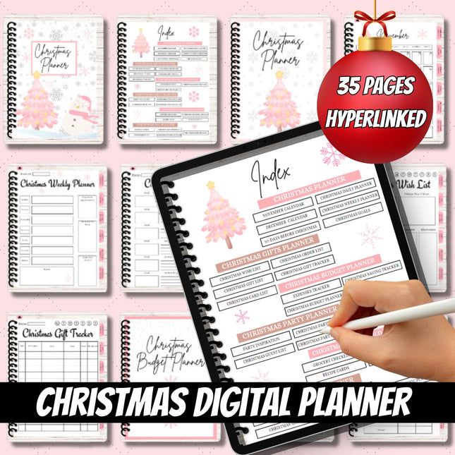 FREE Christmas Digital Planner Holiday Gift Tracker Budget Planner Christmas Wish List