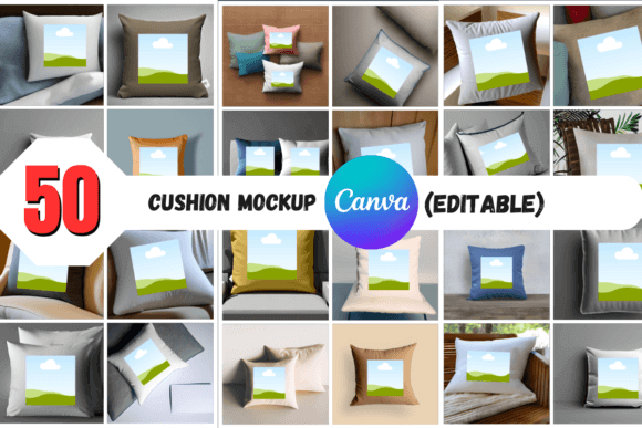 50 Cushion Mockup PLR MRR Digital Products from Grit Ground