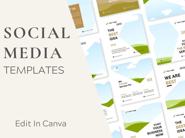 240 Social Media Canva Templates Bundle PLR MRR Digital Products from Grit Ground