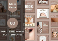 MRV Templates - 60 Beauty Social Media Canva Templates PLR MRR Digital Products from Grit Ground