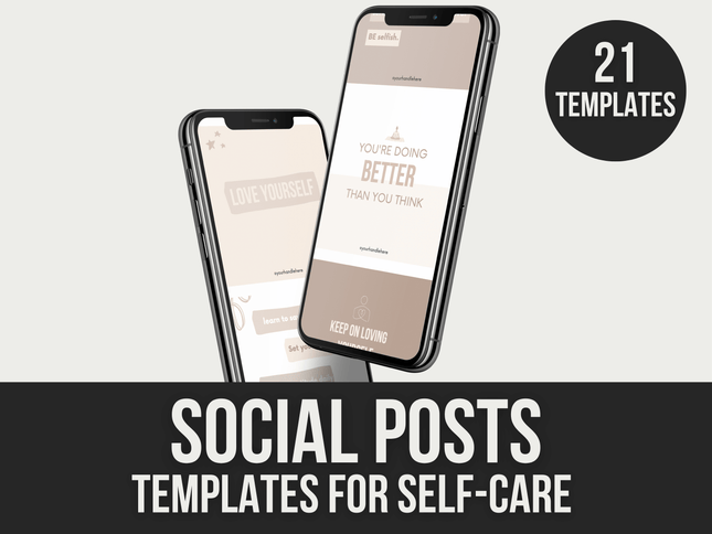 Social-Posts-Templates-For-Self-Care PLR MRR Digital Products from Grit Ground