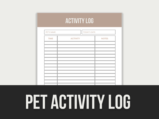 Pet-Activity-Log PLR MRR Digital Products from Grit Ground