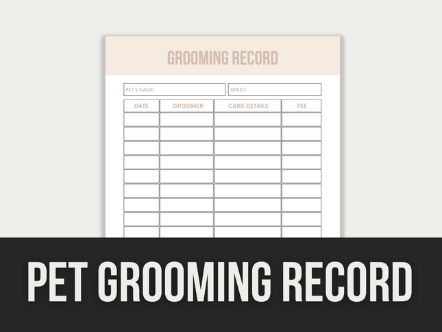 Pet-Grooming-Record PLR MRR Digital Products from Grit Ground