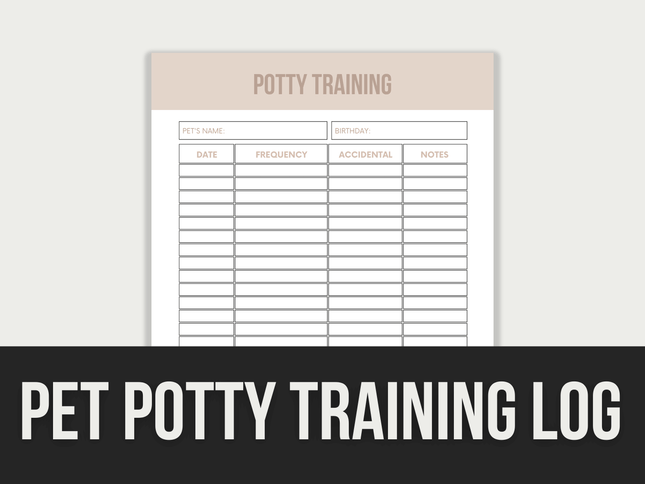 Pet-Potty-Training-Log PLR MRR Digital Products from Grit Ground