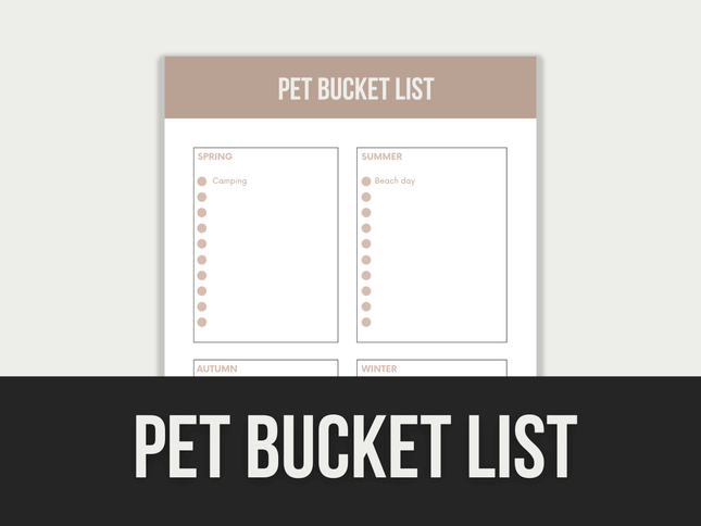 Pet-Bucket-List PLR MRR Digital Products from Grit Ground