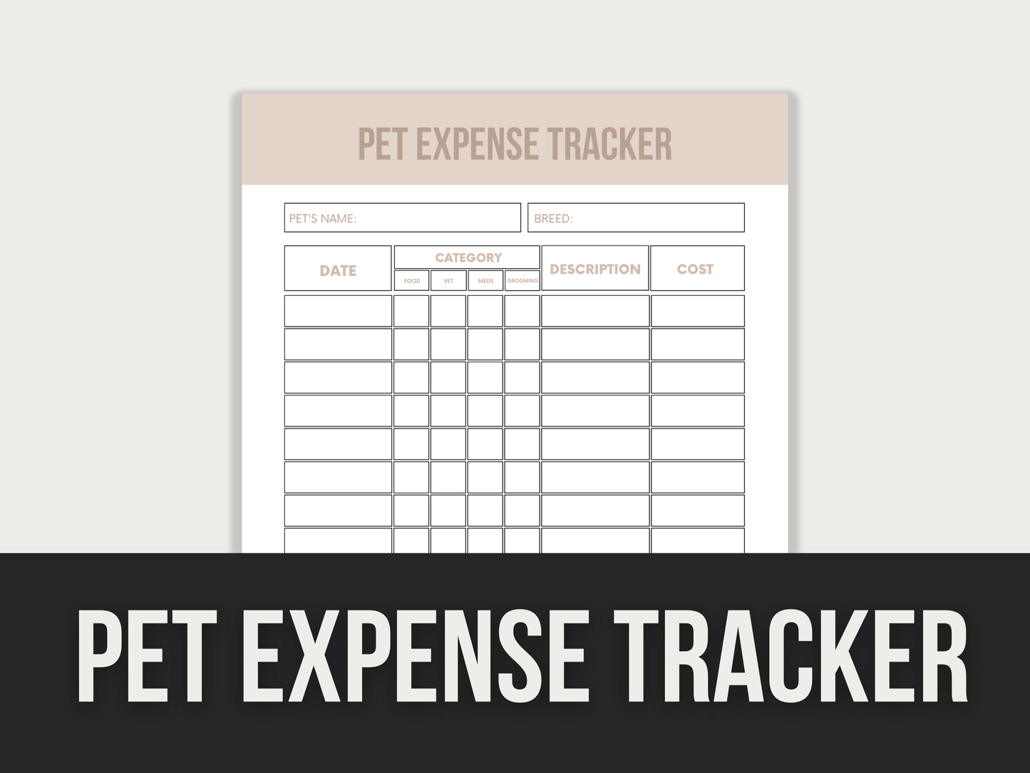 Pet-Expense-Tracker PLR MRR Digital Products from Grit Ground