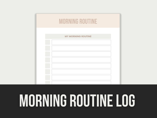 Morning-Routine-Log PLR MRR Digital Products from Grit Ground