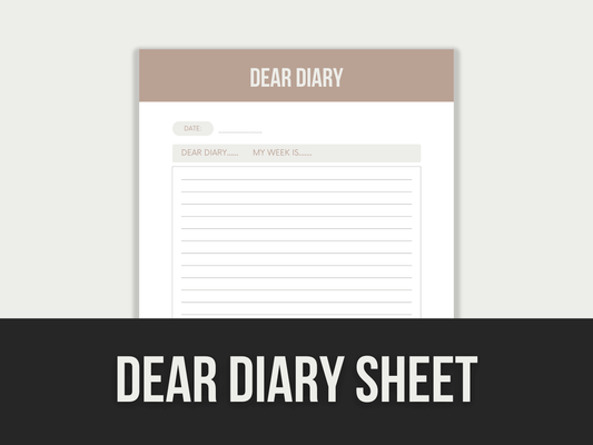 Dear-Diary-Sheet PLR MRR Digital Products from Grit Ground