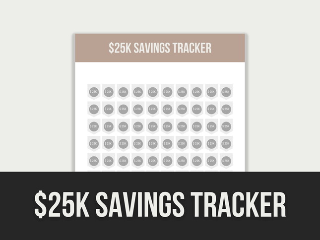 25K-Savings-Tracker PLR MRR Digital Products from Grit Ground