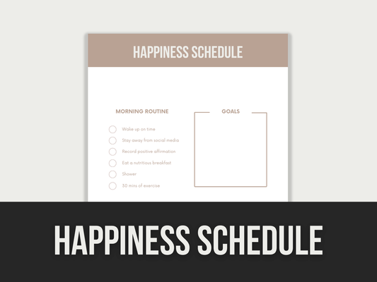 Happiness-Schedule PLR MRR Digital Products from Grit Ground