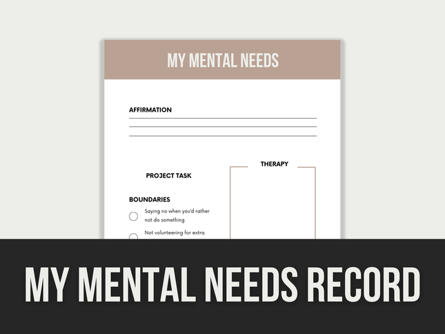 My-Mental-Needs-Record PLR MRR Digital Products from Grit Ground