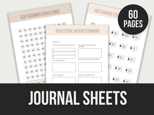 Journal-Sheets PLR MRR Digital Products from Grit Ground