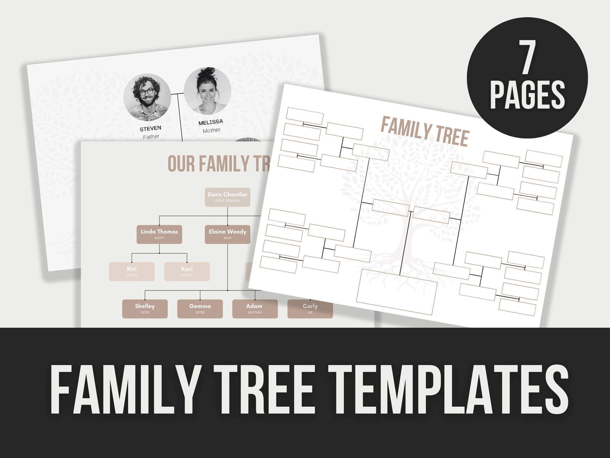 Family-Tree-Templates PLR MRR Digital Products from Grit Ground