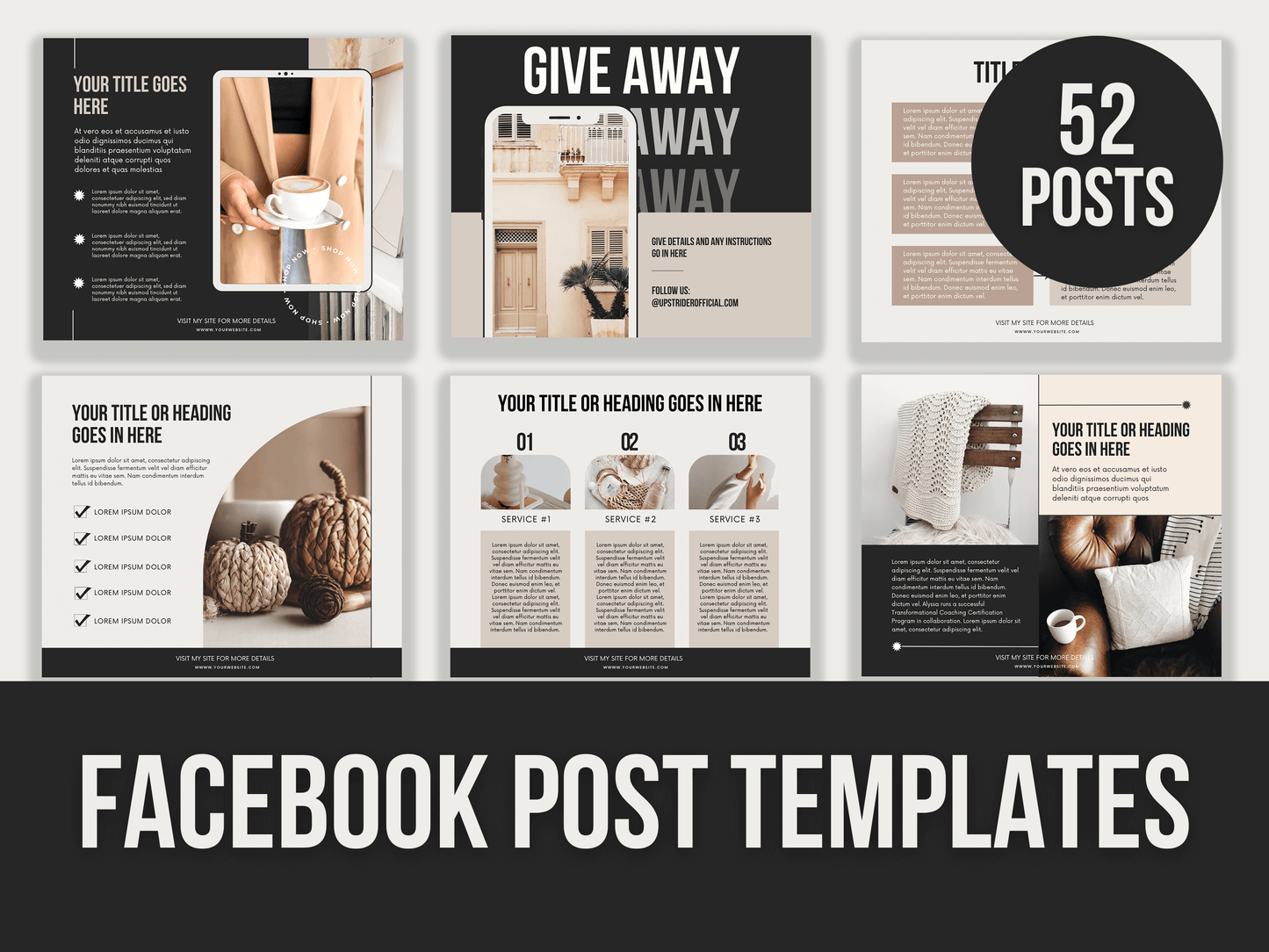 Facebook-Post-Templates PLR MRR Digital Products from Grit Ground