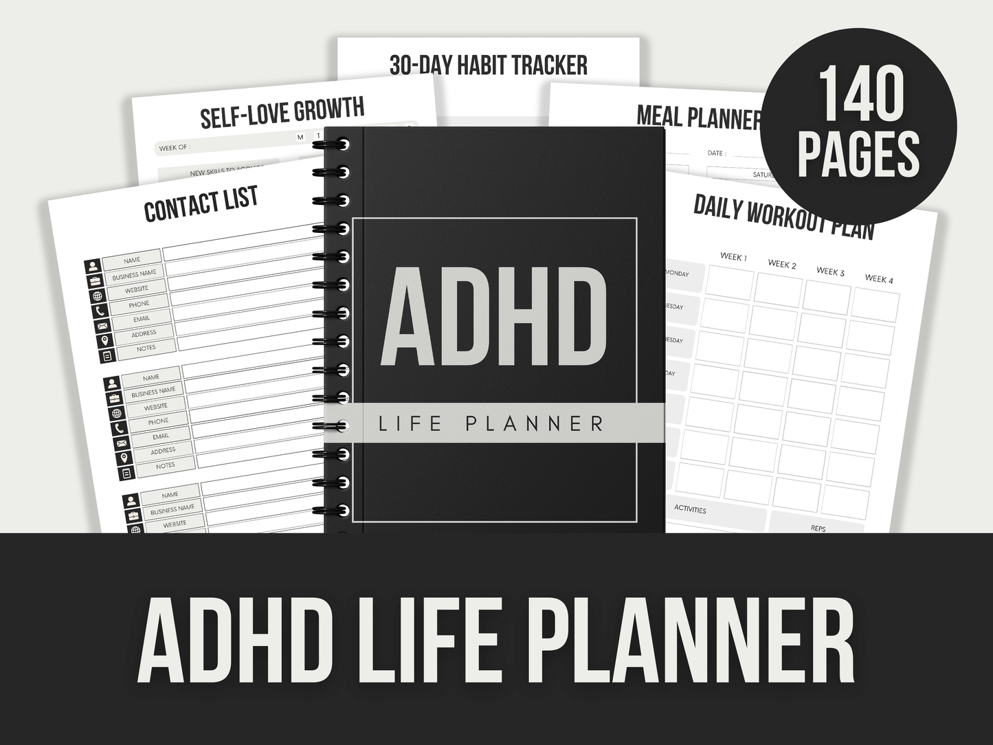 Adhd-Life-Planner PLR MRR Digital Products from Grit Ground