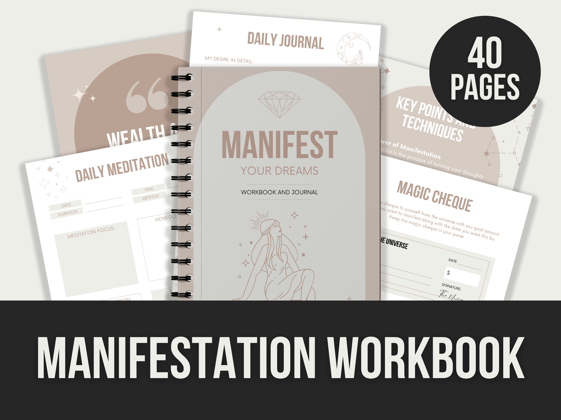 Manifestation-Workbook PLR MRR Digital Products from Grit Ground