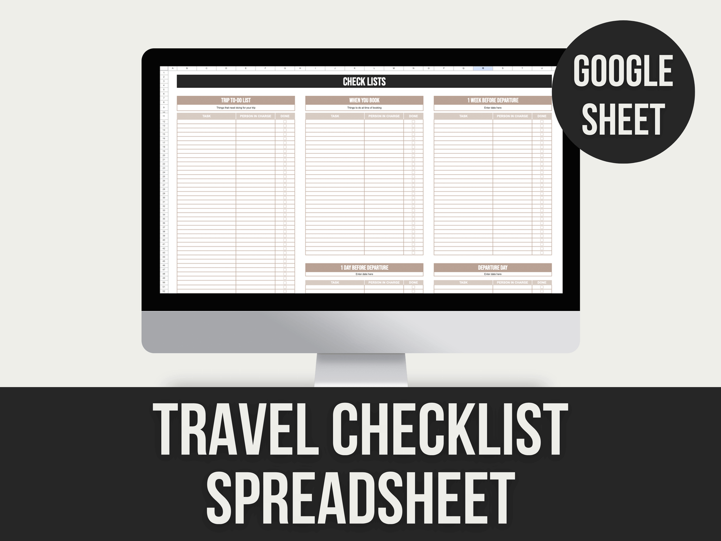 Travel-Checklist-Spreadsheet PLR MRR Digital Products from Grit Ground