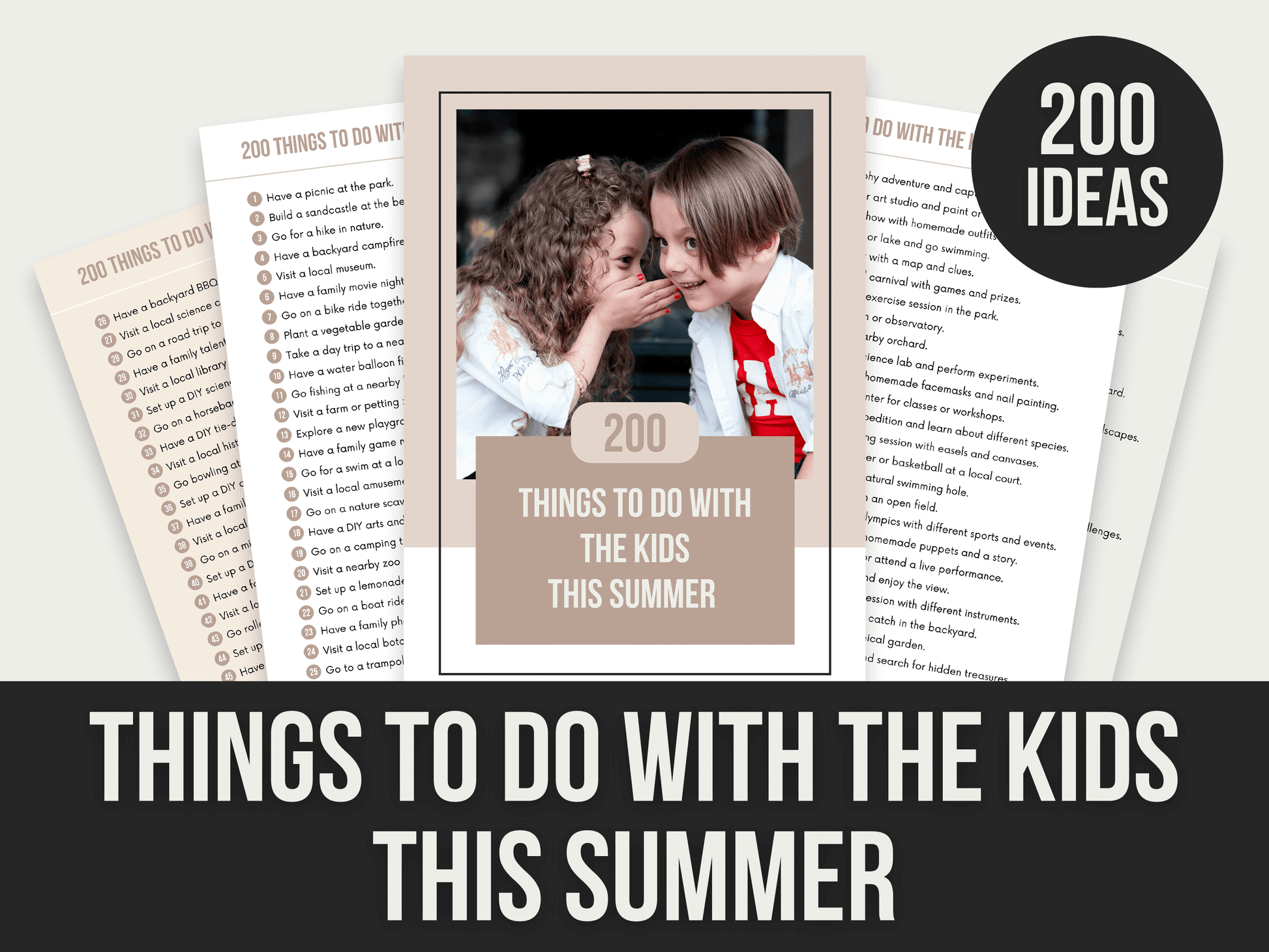 Things-To-Do-With-The-Kids-This-Summer PLR MRR Digital Products from Grit Ground