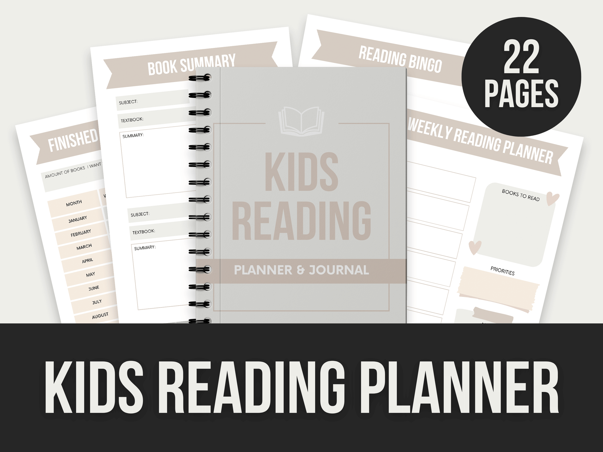 Kids-Reading-Planner PLR MRR Digital Products from Grit Ground