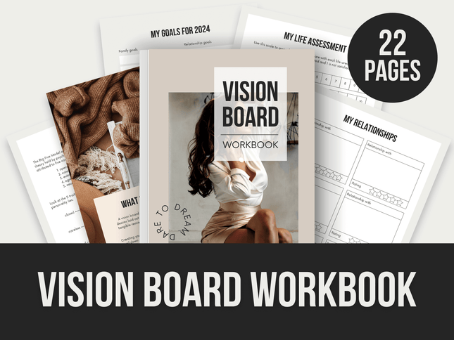 Vision-Board-Workbook PLR MRR Digital Products from Grit Ground