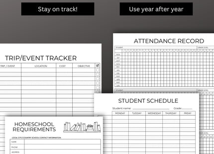 50+ Homeschool Forms Bundle Documents Printable Tracker Schedule Log Instant Download Homework Lesson Resources Home School Teacher Academic