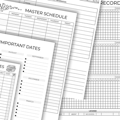 50+ Homeschool Forms Bundle Documents Printable Tracker Schedule Log Instant Download Homework Lesson Resources Home School Teacher Academic