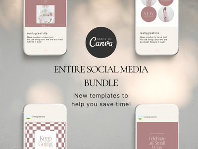 Social Media Bundle Canva Template PLR MRR Digital Products from Grit Ground