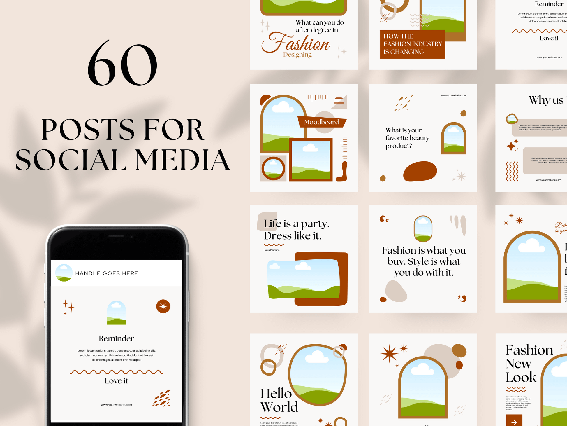 60 Adorable Fashion Social Media Post PLR MRR Digital Products from Grit Ground