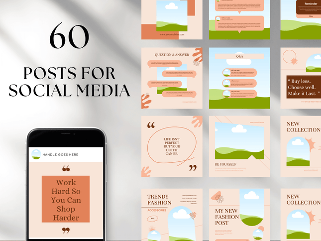 60 Lovely Fashion Social Media Templates PLR MRR Digital Products from Grit Ground