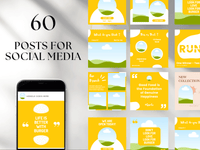 60 Food and Drink Social Media Templates PLR MRR Digital Products from Grit Ground