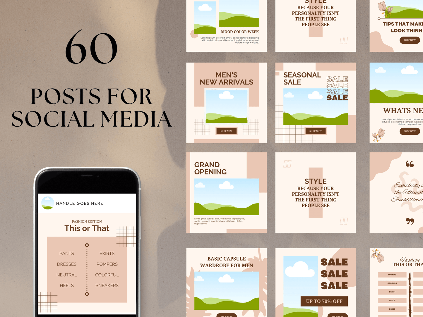 60 Marvelous Fashion Social Media Posts PLR MRR Digital Products from Grit Ground