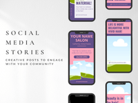 Hair Salons Social Media Story Templates PLR MRR Digital Products from Grit Ground