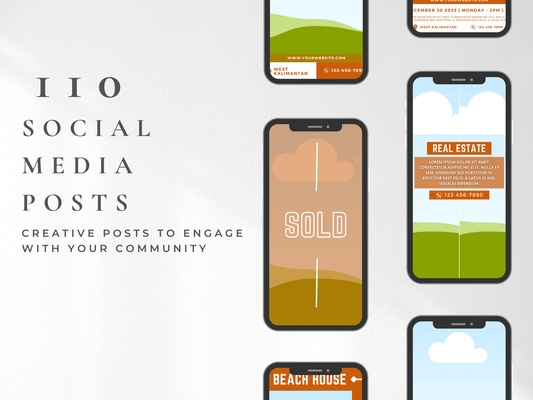 110 Real Estate Social Media Templates PLR MRR Digital Products from Grit Ground