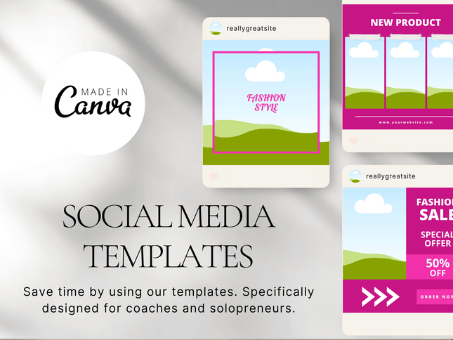 240 Fashion Social Media Canva Templates PLR MRR Digital Products from Grit Ground