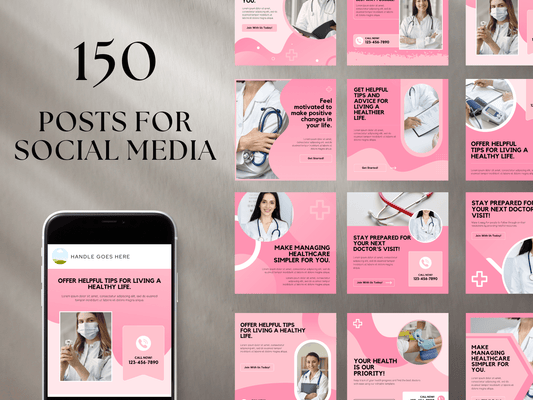 Healthcare Social Media Template Bundle PLR MRR Digital Products from Grit Ground