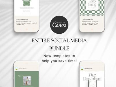 Social Media Bundle Canva Template PLR MRR Digital Products from Grit Ground