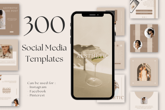 Aesthetic Social Media Templates PLR MRR Digital Products from Grit Ground