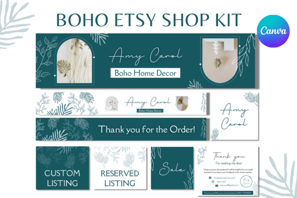 Boho Etsy Shop Templates Kit PLR MRR Digital Products from Grit Ground