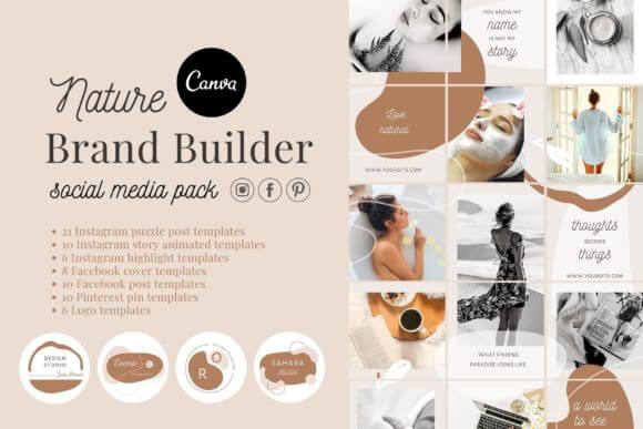 Canva Branding Kit Social Media Pack PLR MRR Digital Products from Grit Ground