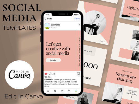 Pink | Social Media Template PLR MRR Digital Products from Grit Ground