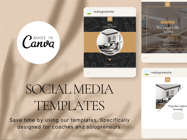 Instagram Interior Elegant Template PLR MRR Digital Products from Grit Ground