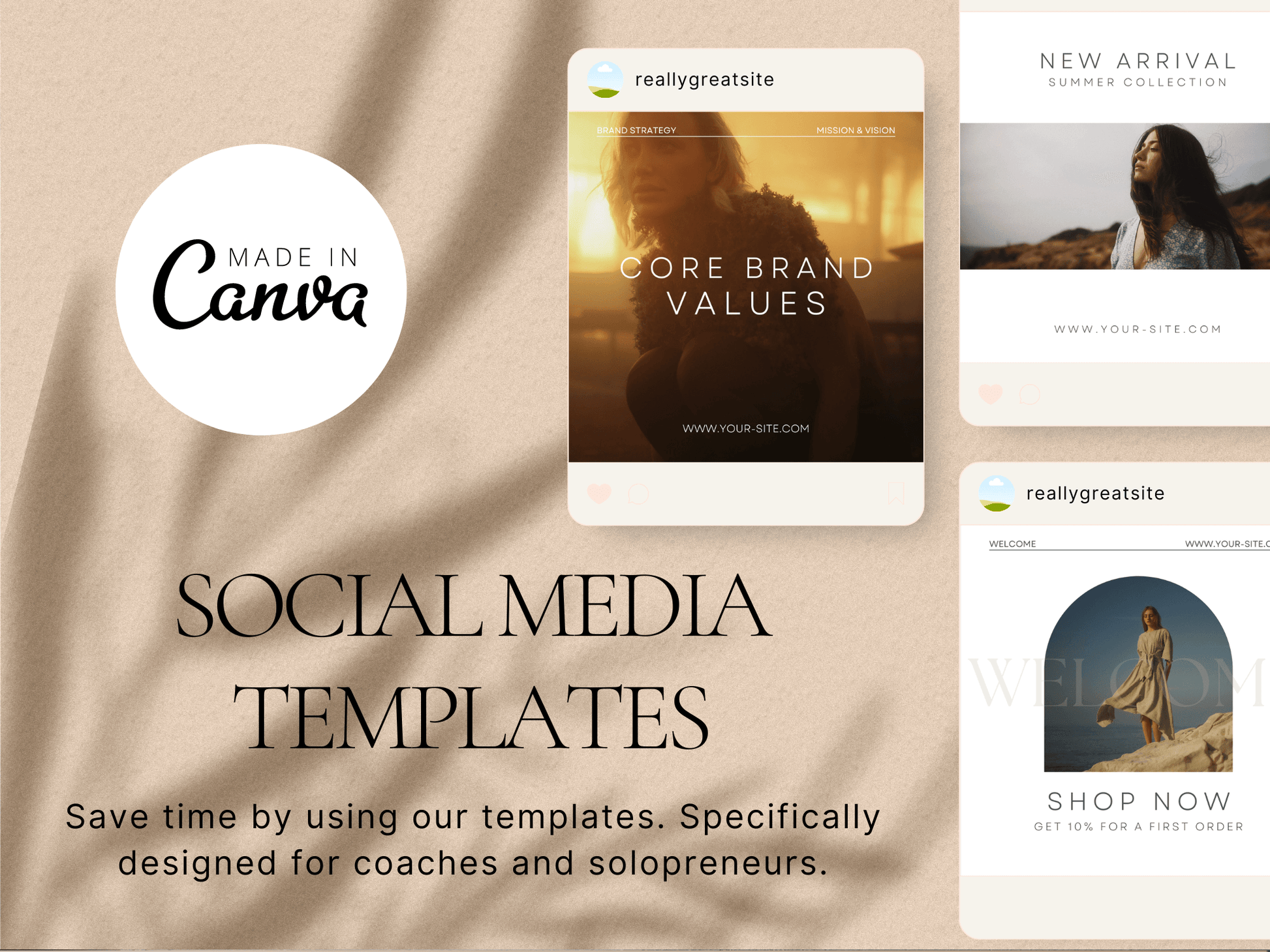 Minimalist Aesthetic Instagram Template PLR MRR Digital Products from Grit Ground