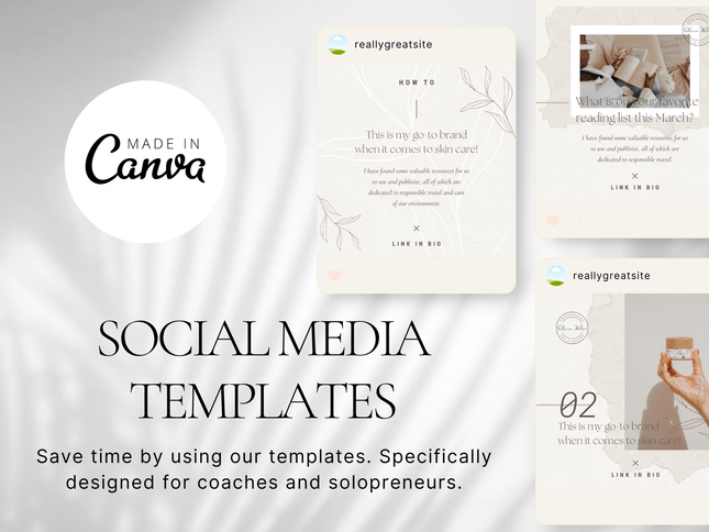 Instagram Post Templates in Canva PLR MRR Digital Products from Grit Ground