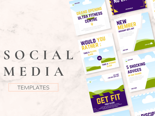 Fitness Canva Instagram Post Template PLR MRR Digital Products from Grit Ground